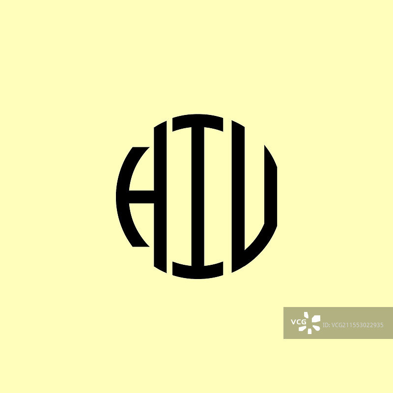 创意圆形首字母hiu标志图片素材