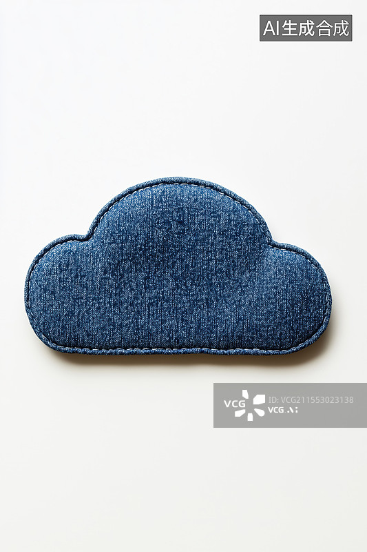 【AI数字艺术】白底蓝色牛仔风格布料的云彩补丁扁平背景素材极简图案图片素材