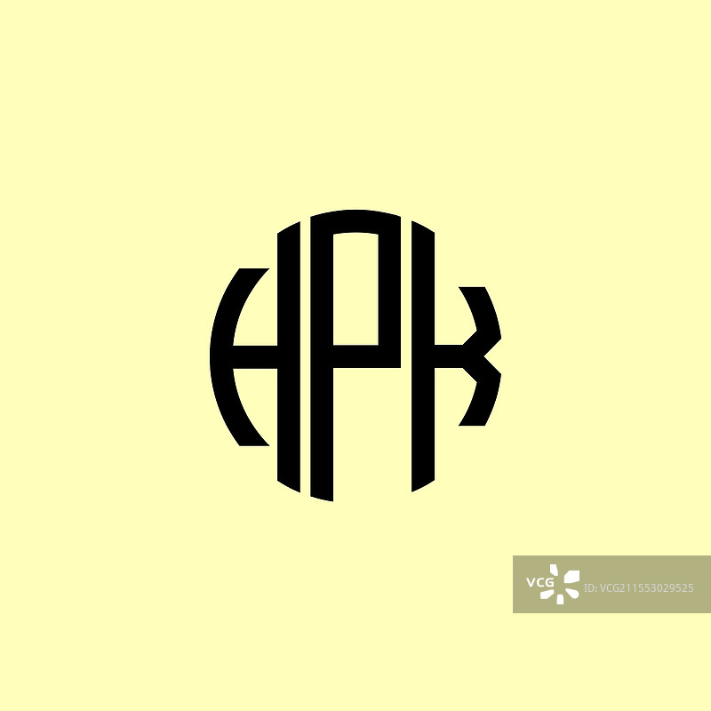 创意圆形首字母 hpk 标志图片素材
