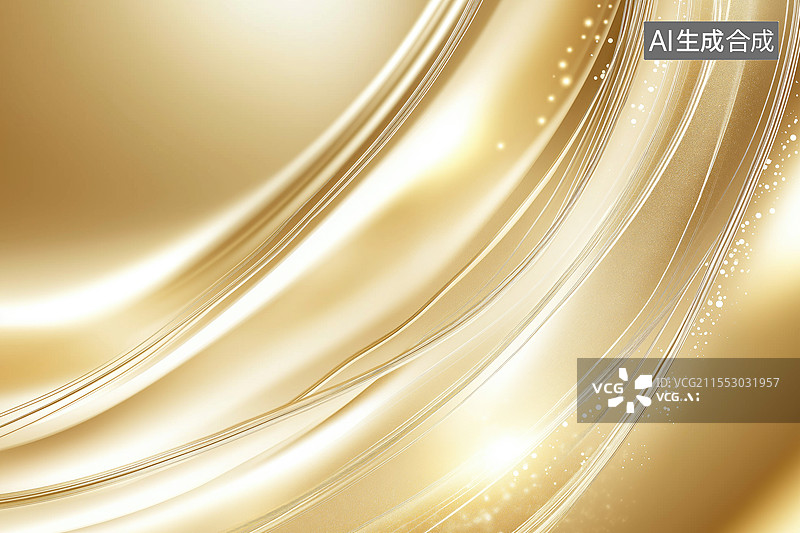【AI数字艺术】金色背景抽象线条图片素材
