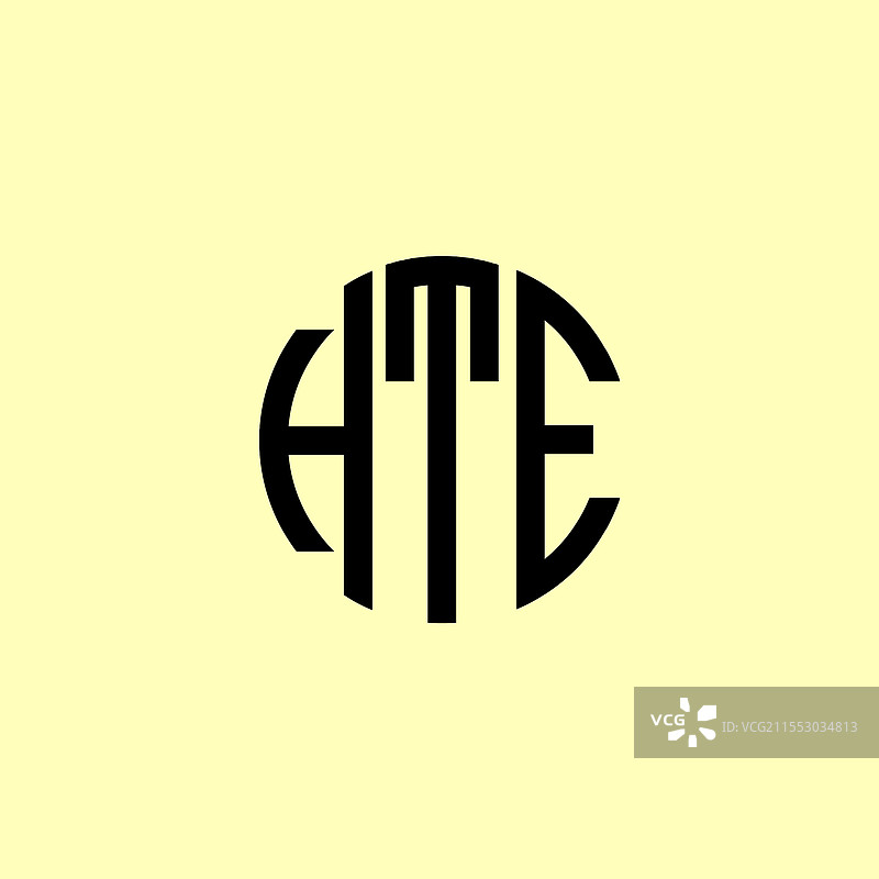 创意圆形首字母hte标志图片素材