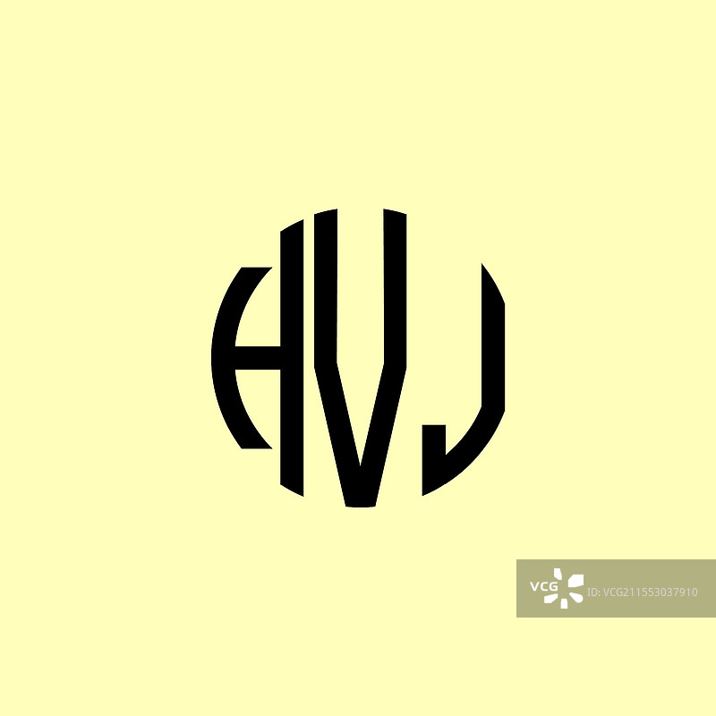 创意圆形首字母hvj标志图片素材