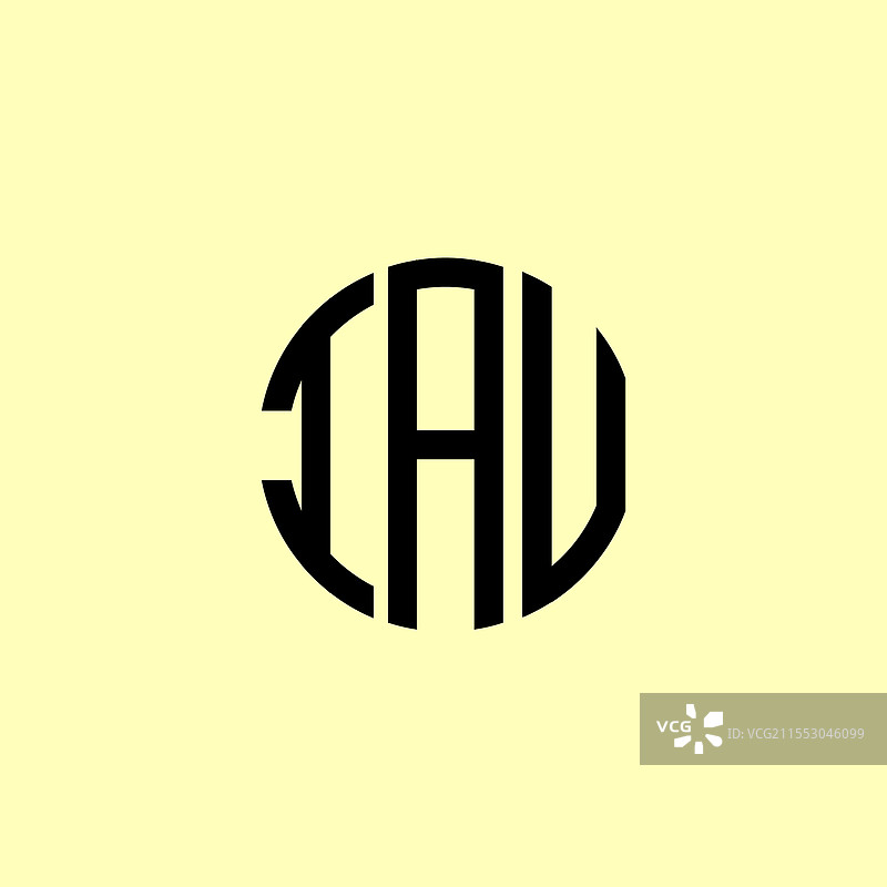 创意圆形首字母IAU标志图片素材