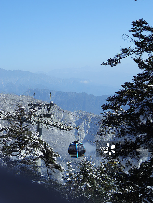 成都西岭雪山缆车图片素材