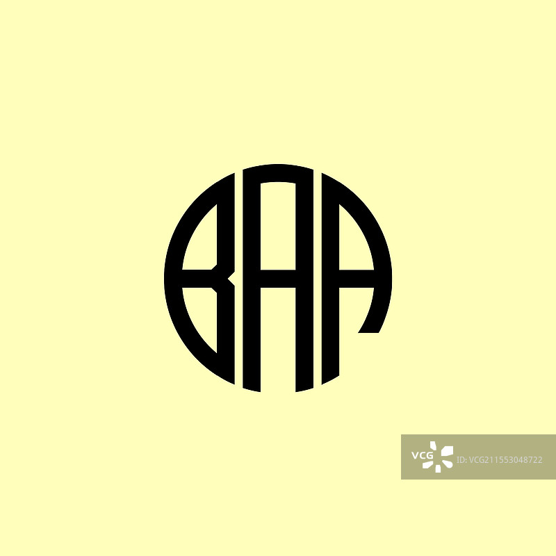 创意圆形首字母baa标志图片素材