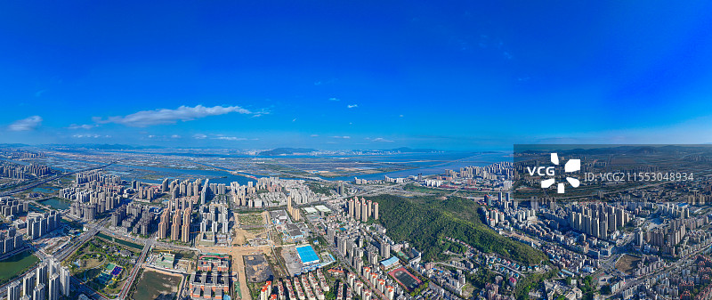 珠海市斗门区金湾区全景航拍图片素材