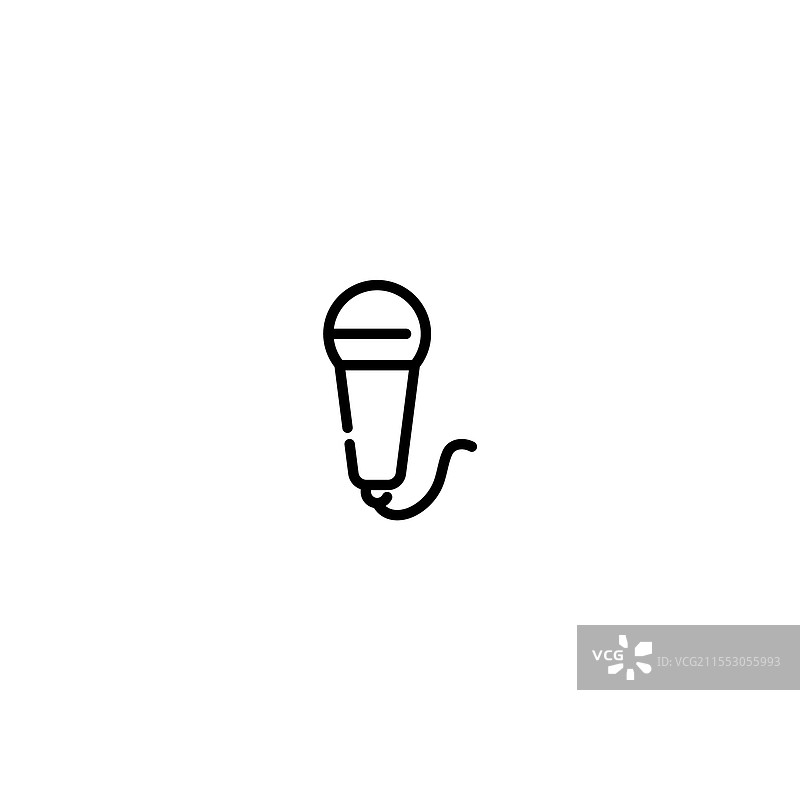 麦克风不完整线条艺术图标模板图片素材