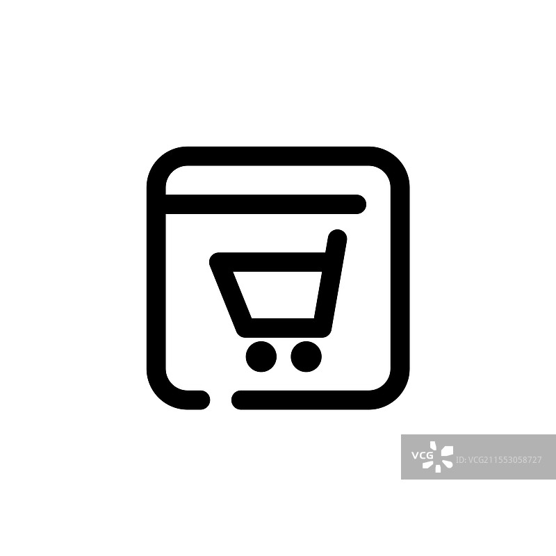 在线购物不完整线条艺术图标模板图片素材