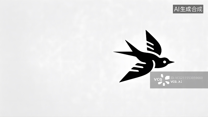 【AI数字艺术】黑白鸟剪影背景图片素材