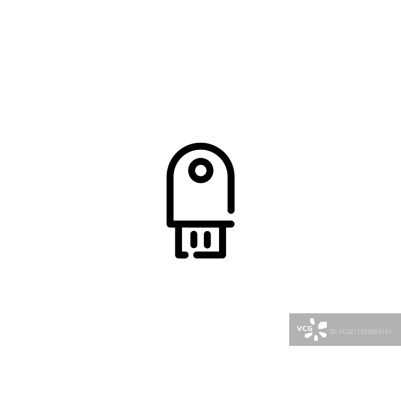 U盘不完整线条艺术图标模板图片素材