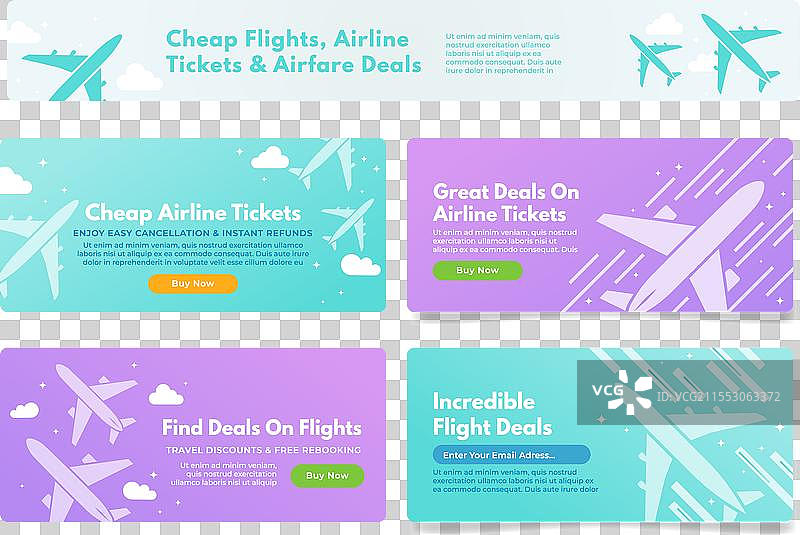 航空公司提供廉价机票的着陆页面图片素材