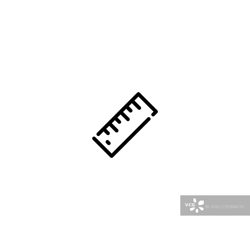 尺子-不完整线条艺术图标模板图片素材