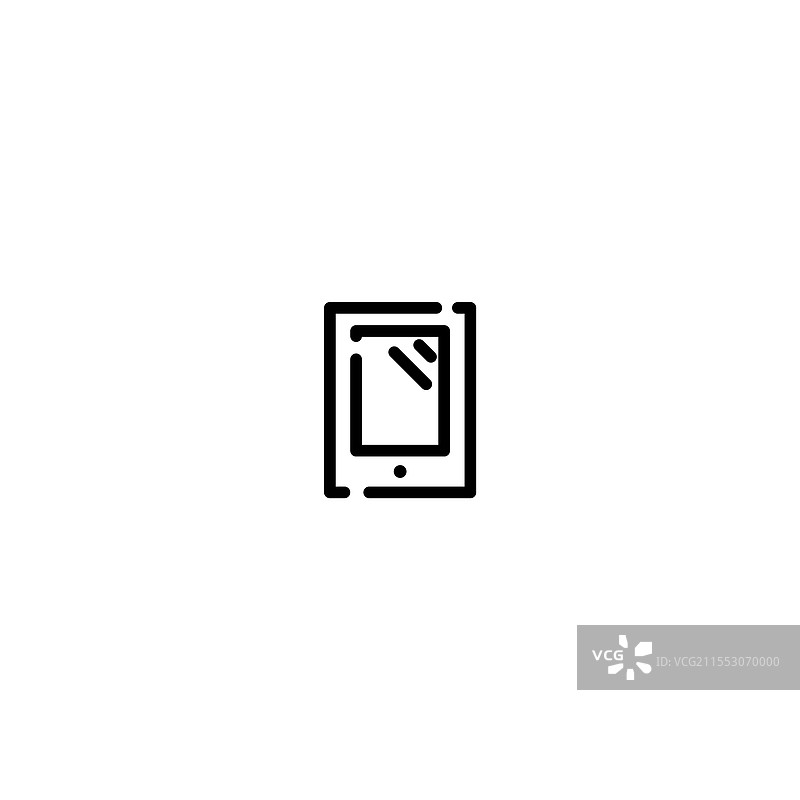 平板电脑不完整线条艺术图标模板图片素材