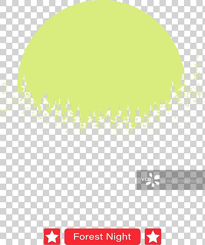 迷人的森林夜晚，飘渺的剪影图片素材