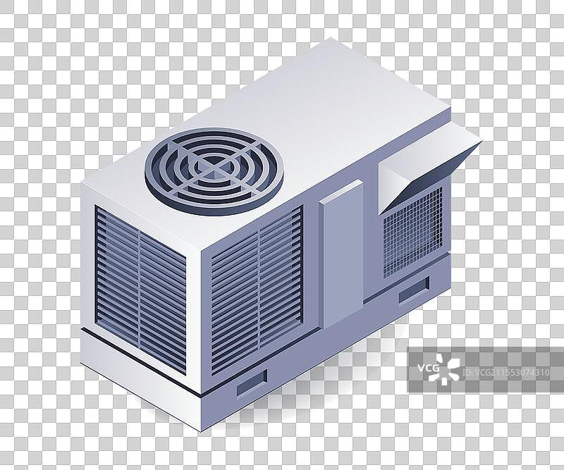 建筑暖通空调系统平面等距三维图图片素材