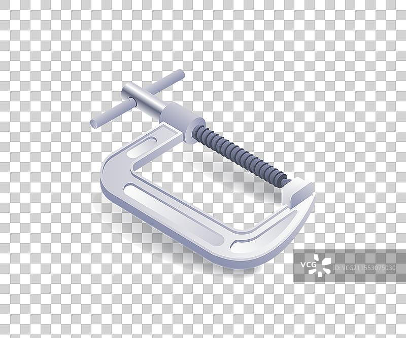 平面等距木制夹具台钳 3D图片素材