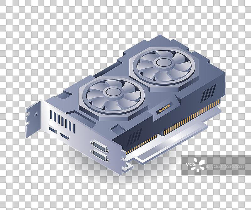 等距VGA设计卡3D图片素材