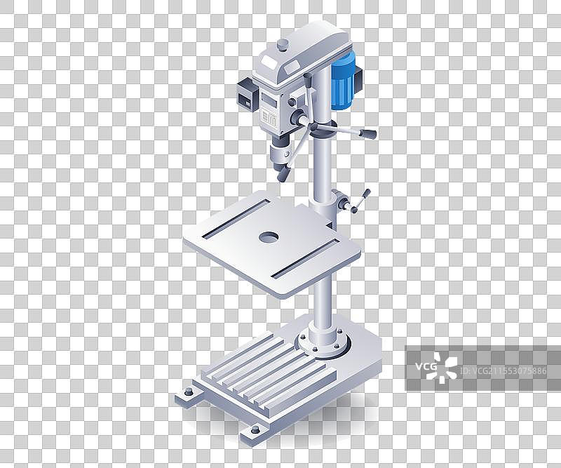 手动钻孔机平面等距3D图像图片素材