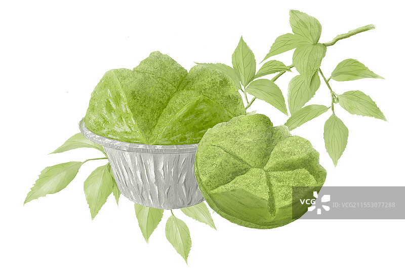 有叶子的粕籽粿图片素材