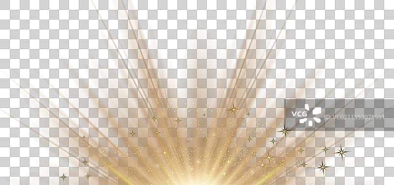 优雅的金色光线在黑色背景上图片素材