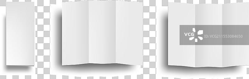 带阴影的打开和关闭的三折纸册图片素材