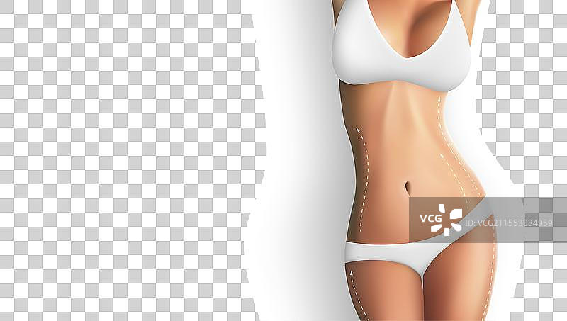 3D美容手术或皮肤抽脂模板图片素材