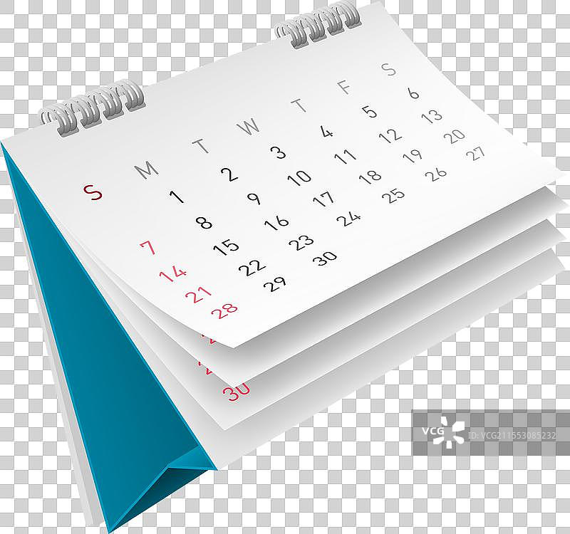3D白色纸质翻页桌面日历图片素材