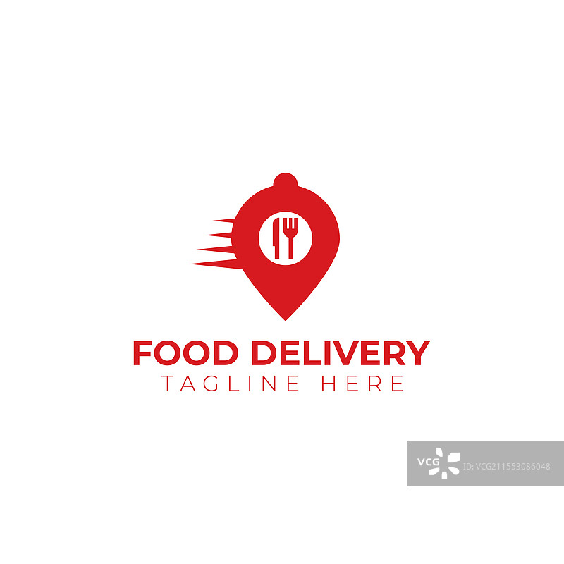 创意扁平化食品配送logo设计模板图片素材