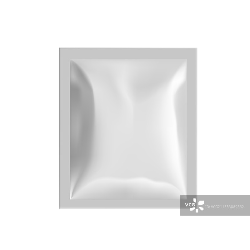 白色背景下的空铝箔袋包装图片素材