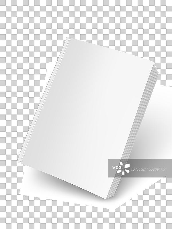灰色背景上孤立的透明书籍或小册子封面图片素材