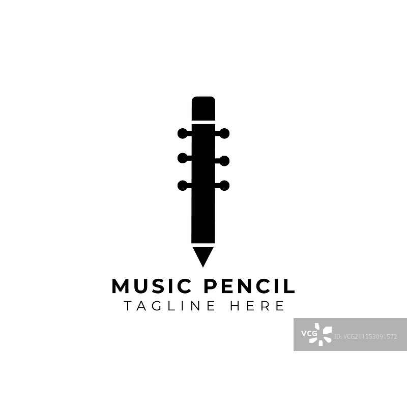 创意简约音乐铅笔logo设计模板图片素材