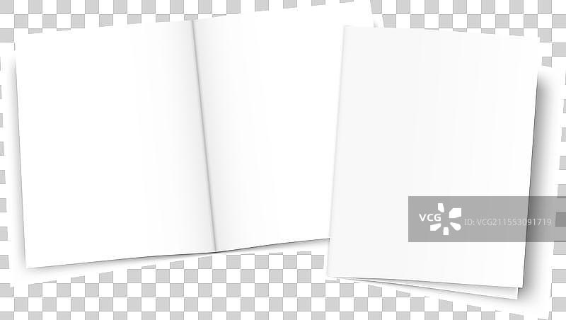 打开的书籍、小册子、宣传册或杂志封面图片素材