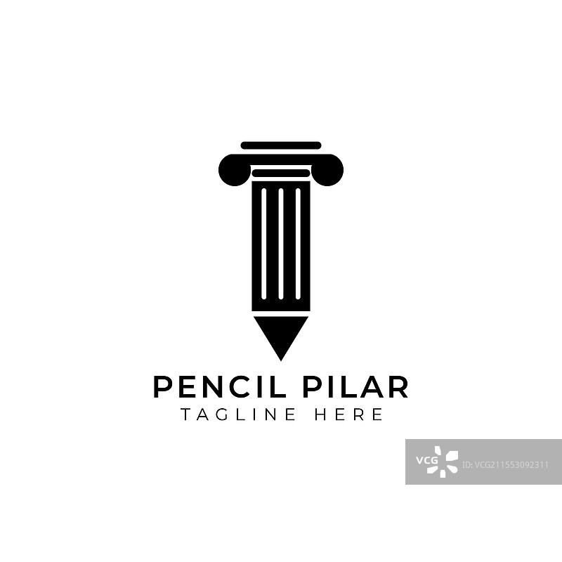 创意扁平化铅笔柱形logo设计模板图片素材
