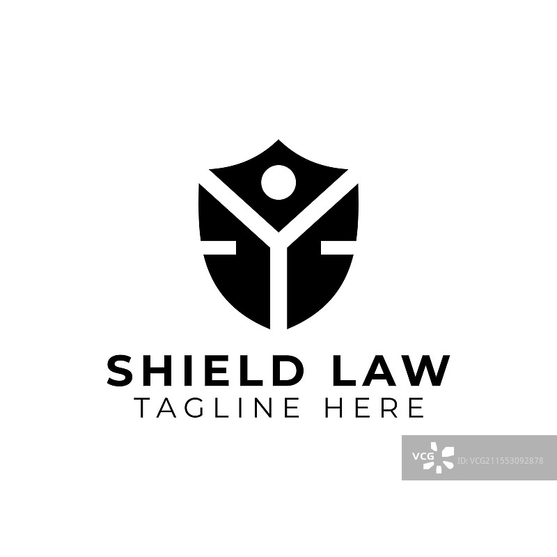 创意扁平化盾牌法律logo设计模板图片素材