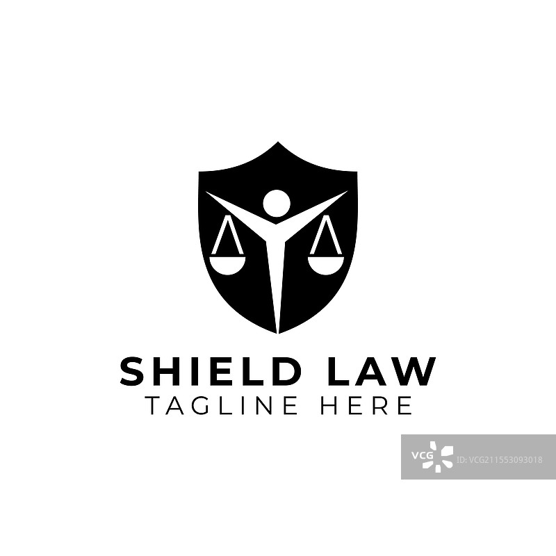 创意扁平化盾牌法律logo设计模板图片素材