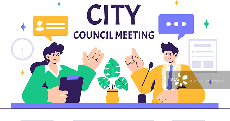 市议会会议，展现高效的讨论图片素材