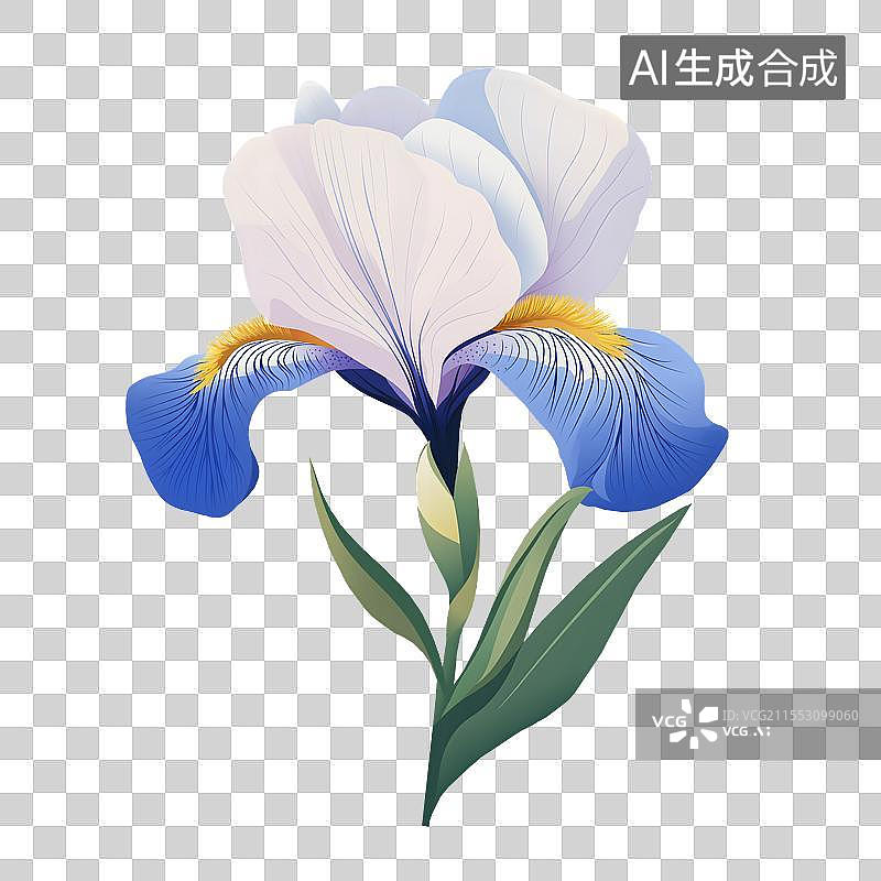 【AI数字艺术】扁平风清新马兰花图片素材