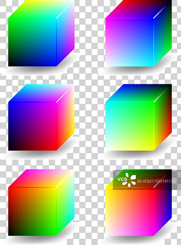 RGB颜色立方体图片素材