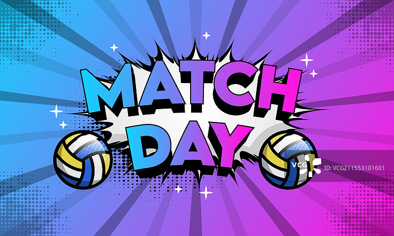 排球比赛日3D卡通横幅和海报图片素材