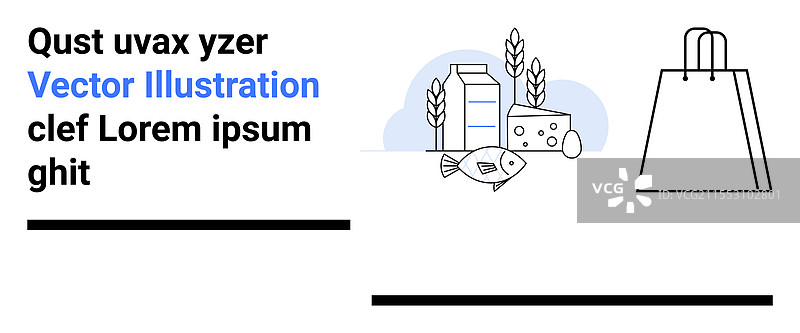 杂货购物和食品项目带文字图片素材