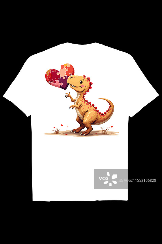 每一块都充满爱的恐龙拥抱着图片素材