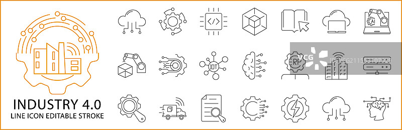 工业4.0图标集图片素材