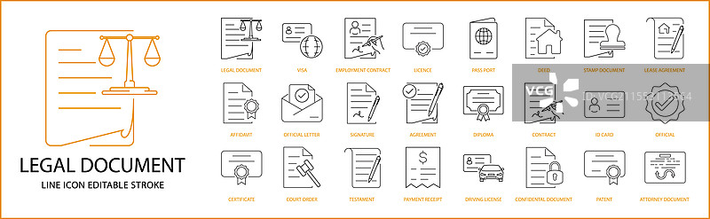 法律文件图标集图片素材