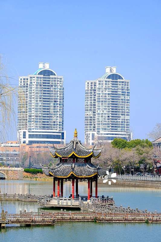 南通濠河两岸风景图片素材