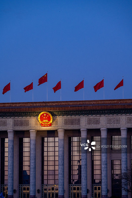 晨光中的人民大会堂图片素材