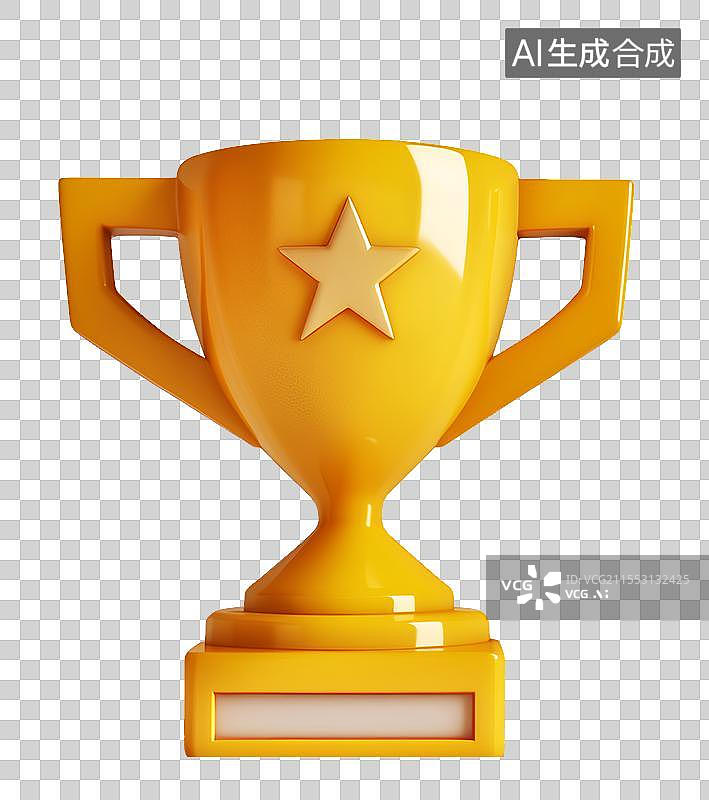 【AI数字艺术】3D奖杯第一获胜优秀免扣元素图片素材