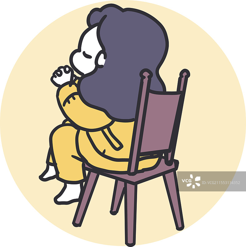 安静祈祷的女孩在灵性孤独中艺术创作图片素材