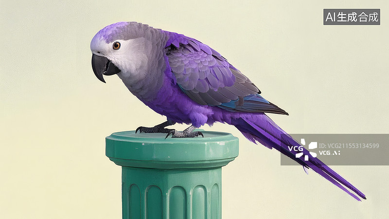 【AI数字艺术】紫藤萝花色鹦鹉图片素材