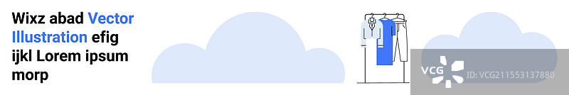 柔和背景中挂着的蓝色连衣裙图片素材