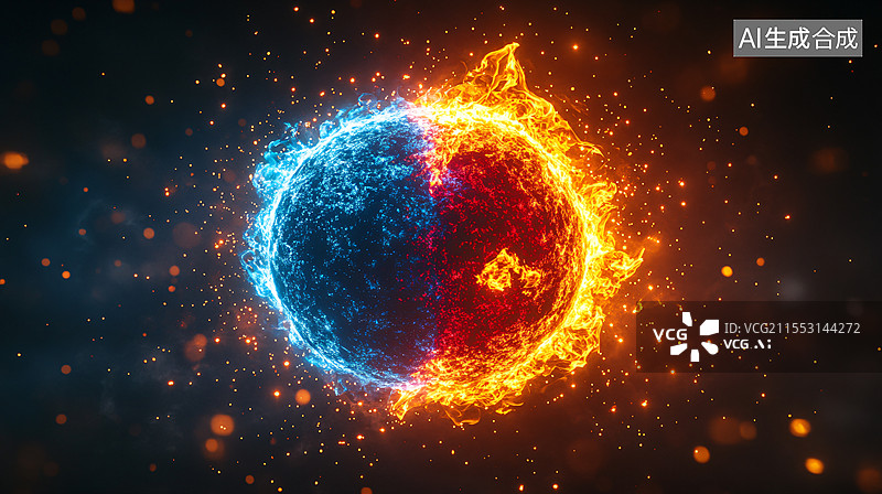 【AI数字艺术】灵珠魔丸冰与火图片素材